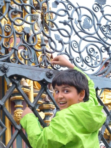 Nilay made a wish while turning the seamless golden ring attached to the famous fountain in Nuremberg.